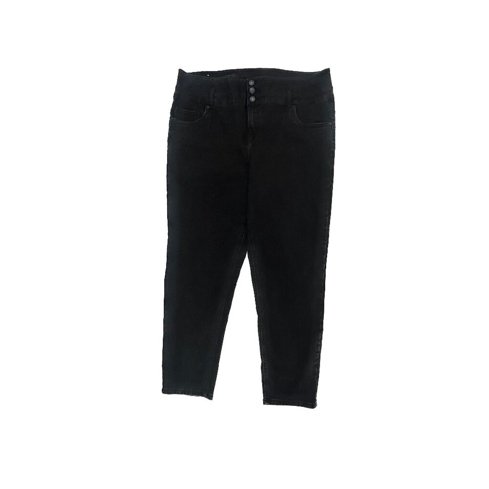Refuge Ibiza Skinny Jeans Womens 15 Black Stacked Pushed Up High Rise Denim